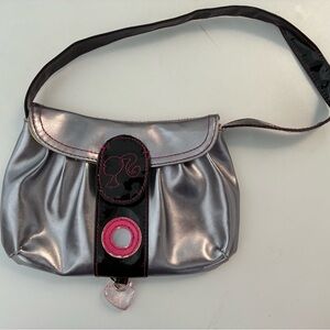 Silver and Black Vintage Barbie @ Me Purse with Strap